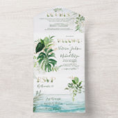 トロピカルリーフビーチウェディング オールインワン招待状 (内側)