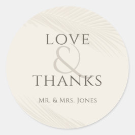 トロピカルリーフビーチ結婚式サンキュー ラウンドシール