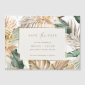 トロピカルリーフビーチ結婚式日付の保存 マグネット招待状 (正面)