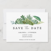 トロピカルリーフビーチ結婚式日付の保存 招待状 (正面)