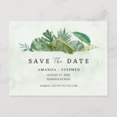 トロピカルリーフビーチ結婚式日付の保存 案内ポストカード (正面)