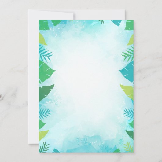 トロピカルリーフピンクフラミンゴサマーキンセアニラ 招待状 (裏面)