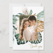 トロピカルリーフフォトビーチ結婚式ありがとう サンキューカード (正面)