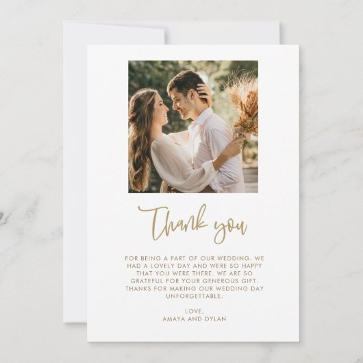 トロピカルリーフフォトビーチ結婚式ありがとう サンキューカード (裏面)