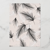 トロピカルリーフブラックプレス箔テーブル番号 箔招待状 (裏面)