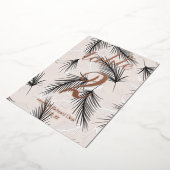 トロピカルリーフブラックプレス箔テーブル番号 箔招待状 (回転した状態)