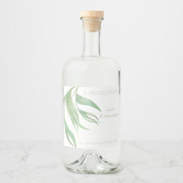 トロピカルリーフプリント リキュールボトルラベル