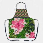 トロピカルリーフミックスプリントフラワー エプロン (正面)