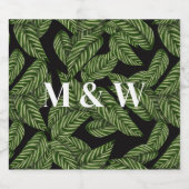 トロピカルリーフモダンパーム植物プリントモノグラム ビールラベル (シングルラベル)