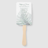 トロピカルリーフモンスターラパームピンク結婚式 プログラム ハンドファン (正面)