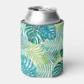 トロピカルリーフモンステラシームレスデザイン 缶クーラー (缶正面)