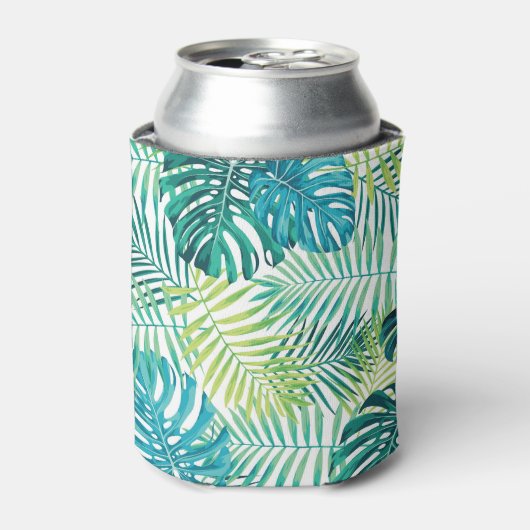 トロピカルリーフモンステラシームレスデザイン 缶クーラー (缶正面)