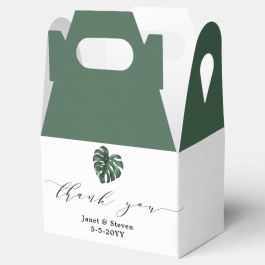 トロピカルリーフモンステラ緑のボックス フェイバーボックス (オープン)