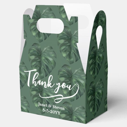 トロピカルリーフモンステラ緑のボックス フェイバーボックス (オープン)