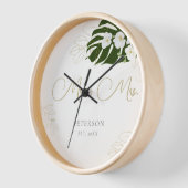 トロピカルリーフラ結婚ンの記念品 壁時計 (傾斜)