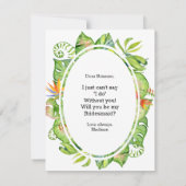 トロピカルリーフリースは私の花嫁になる 招待状 (裏面)