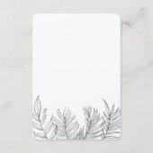 トロピカルリーフヴィンテージ結婚ブラック詳細 エンクロージャーカード (裏面)