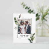 トロピカルリーフ写真 ウェディング セーブ・ザ・デート 案内ポストカード (スタンド正面)