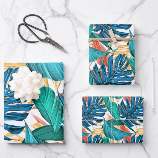トロピカルリーフ紅葉ズビューティフルテーマ ラッピングペーパーシート (正面)