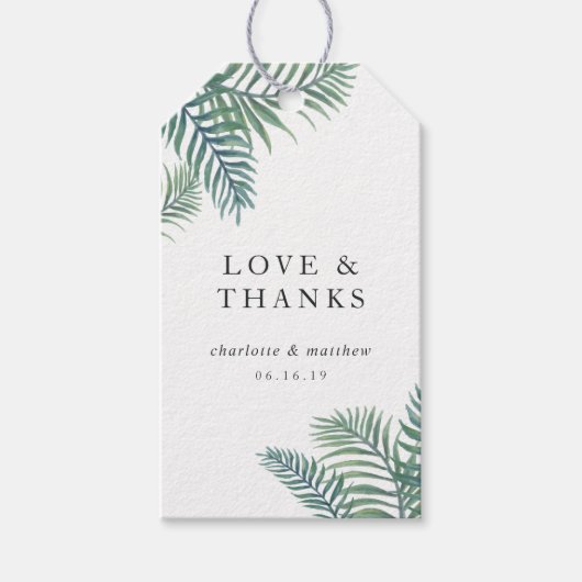 トロピカルリーフ結婚式の引き出物 ギフトタグ (正面)