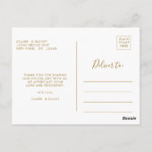 トロピカルリーフ結婚金ゴールドありがとう ポストカード (裏面)