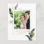 トロピカルリーフ結婚金ゴールドの写真 ポストカード (正面)