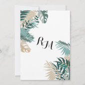 トロピカルリーフ ウェディング 招待状 (裏面)