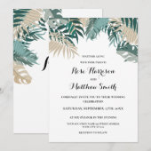 トロピカルリーフ ウェディング 招待状 (正面/裏面)