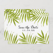 トロピカルリーフ サマーウェディング セーブザデート 案内ポストカード (正面/裏面)