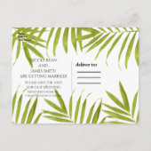 トロピカルリーフ サマーウェディング 保存日付 案内ポストカード (裏面)
