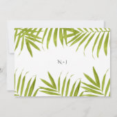 トロピカルリーフ サマー エレガント ウェディング 招待状 (裏面)