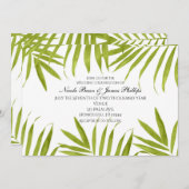 トロピカルリーフ サマー エレガント ウェディング 招待状 (正面/裏面)