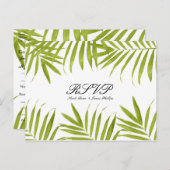 トロピカルリーフ サマー エレガント ウェディング RSVP インビテーションポストカード (正面/裏面)