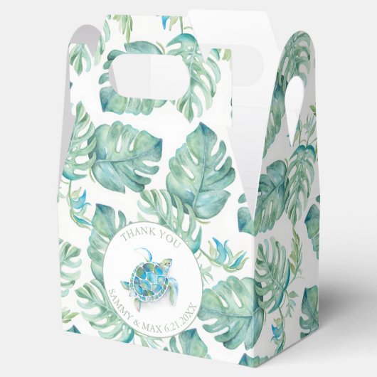 トロピカルリーフ シータートル 水彩画 フェイバーボックス (オープン)