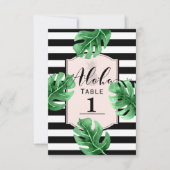トロピカルリーフ＆パイナップルの結婚式テーブルナンバー 招待状 (正面)