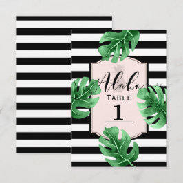 トロピカルリーフ＆パイナップルの結婚式テーブルナンバー 招待状