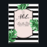 トロピカルリーフ＆パイナップル エレガント Save the Date 案内ポストカード<br><div class="desc">任意のテキストでカスタマイズ。</div>