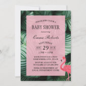 トロピカルリーフ フラミンゴ ベビーシャワー 招待状 (正面)