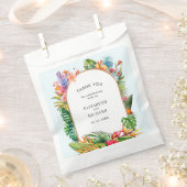 トロピカルリーフ フローラル ビーチ ウェディング フェイバーバッグ (クリップ留めされた状態)