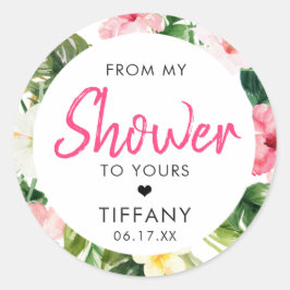 トロピカルリーフ ブライダルシャワーステッカー ラウンドシール