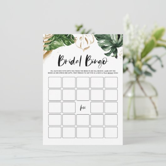 トロピカルリーフ ブライダルシャワー ビンゴゲーム カード (スタンド正面)
