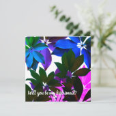 トロピカルリーフ ブライドメイド ウェディングカード サンキューカード (スタンド正面)