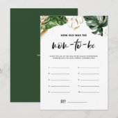 トロピカルリーフ ママの年齢は？ ベビーシャワーカード エンクロージャーカード (正面/裏面)