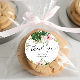 トロピカルリーフ モンステラ ガール ベビーシャワー ラウンドシール