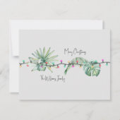 トロピカルリーフ&ライト名クリスマスカード ノートカード (正面)