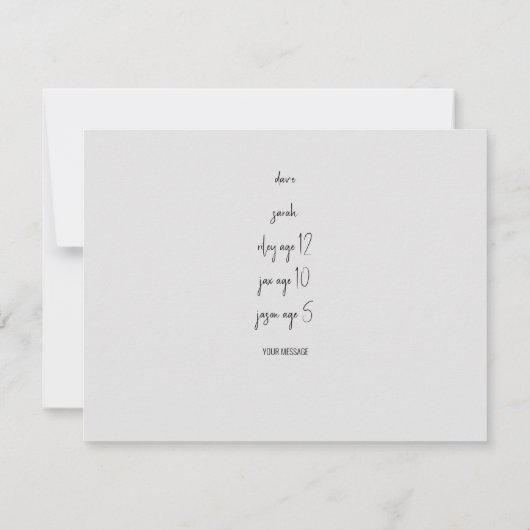 トロピカルリーフ&ライト名クリスマスカード ノートカード (裏面)