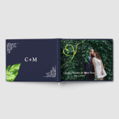 トロピカルリーフ レトロ 結婚 写真 ゲストブック (全面)