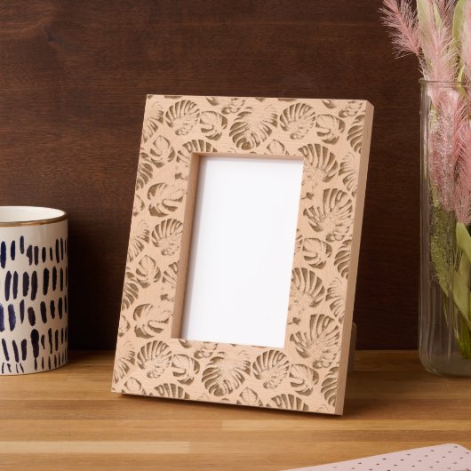トロピカルリーフ レーザー彫刻フレーム (左)