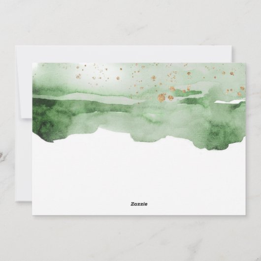 トロピカルリーフ&金ゴールドピースフォトコラージュクリスマス シーズンカード (裏面)