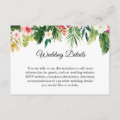 トロピカルリーブ フローラル ウェディング レセプションの詳細 エンクロージャーカード (正面)